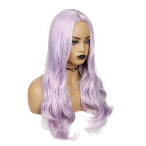 Long Light purple Wavy Wigs